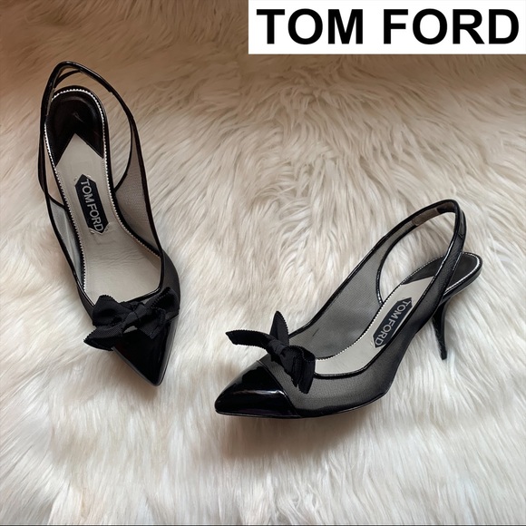 Tom Ford Shoes - Final Sale! TOM FORD Bow Patent Slingback Heels